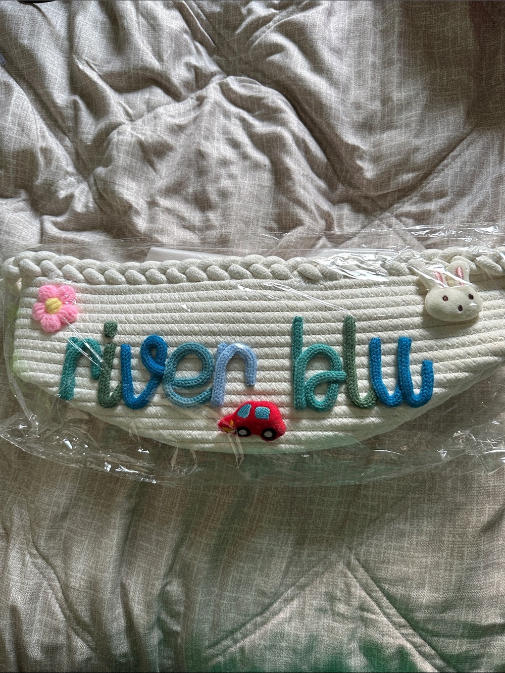River Blu- White with Blue and Pink Accents